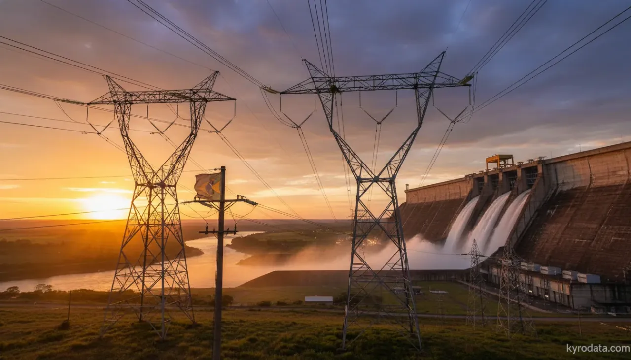 Ilustração editorial sobre importação brasileira de Energia elétrica com Paraguai