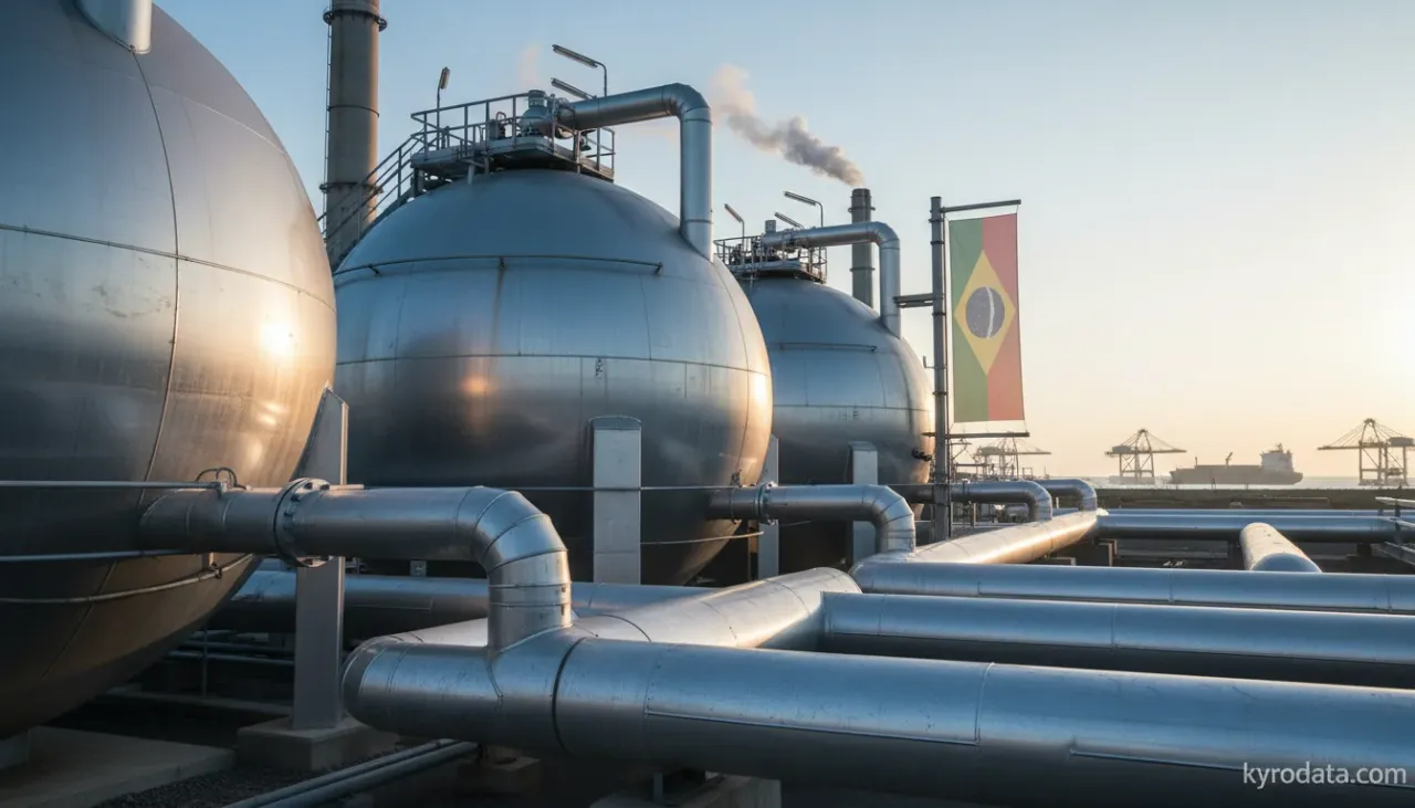 Ilustração editorial sobre exportação brasileira de Gás de petróleo e outros hidrocarbonetos gasosos com Turquia